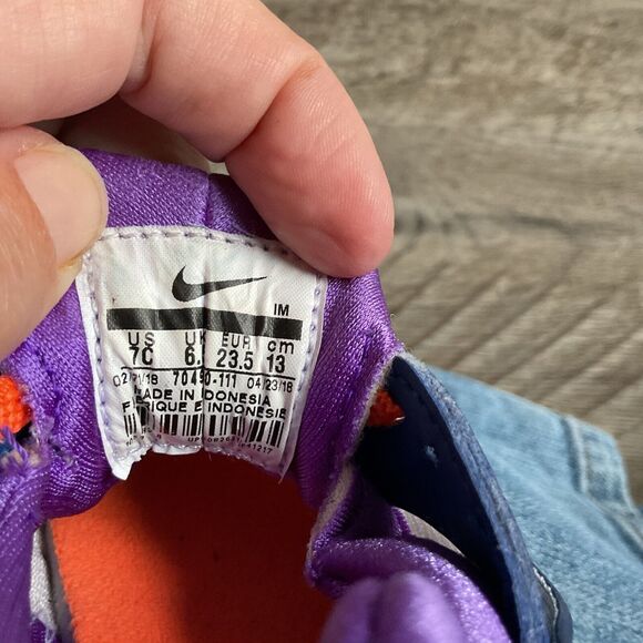 Nike Hurache Run Toddler 7C White/Blue/Purple 74950-111 - Picture 6 of 8